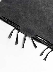 ROMWE MEN Street Life Spring/Summer Valentine 'Sday Casual Graphic Men'S Mouth Printed Washed Distressed Tank Top For Summer, School, 2000S Style - Black - View 5