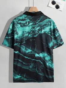 Manfinity Homme Áo thun polo in đá cẩm thạch thông thường dành cho nam, mùa hè - Nhiều màu - Xem 2