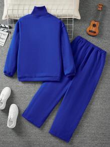 2 件青少年休闲字母印花运动衫和裤子套装 - 彩色 - 查看 2