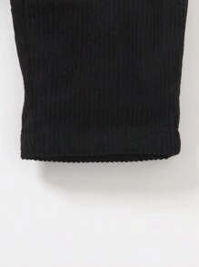 Infant Boys' Casual Patchwork Colorblock Ribbed Cargo Pants, Fall/Winter - Black - View 5