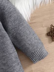 SHEIN Pelele con capucha informal para bebé recién nacido niño - Gris - Ver 5