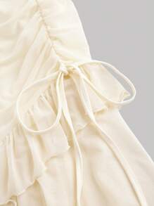 SHEIN MOD Women's Knitted Apricot Dress,White Women Dresses,Fall Dresses