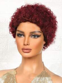 Short Curly Wave Pixie Cut Human Hair Wigs Real Affordable Hair Replacement Wig Cheap Daily Use Wig For Beginner Friendly Wear To Go Halloween Costumes - S99J/BUG - View 6