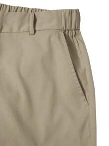 Manfinity LEGND Men's Front-Button Multi-Pocket Zipper Long Pants, Casual Wear - Khaki - View 4