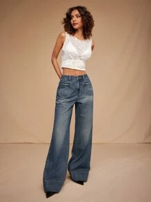 Forever 21 Herbst & Winter Damen Hellgelb Casual Ausgehen Top