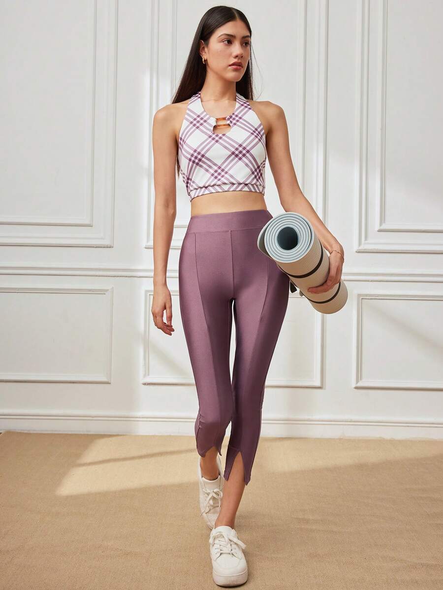 Lifespree Women's Solid Color Minimalist Casual Sports Pants
