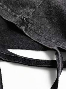 ROMWE MEN Street Life Spring/Summer Valentine 'Sday Casual Graphic Men'S Mouth Printed Washed Distressed Tank Top For Summer, School, 2000S Style - Black - View 3