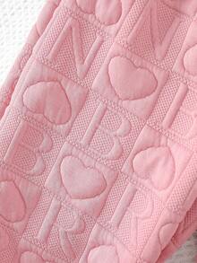 SHEIN Quần ống loe in chữ thông thường dành cho nữ, mùa xuân, mùa thu - Hồng - Xem 6