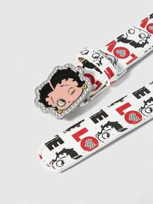 Betty Boop | ROMWE Cute Rhinestone Detail Cartoon Figure Graphic Waist Belt - Multicolor - View 4