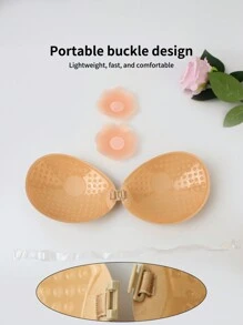 2 Cặp Áo Lót Bandeau Không Dây Cho Nữ, Có Khóa Trước, Thích Hợp Cho Váy Hở Lưng - Màu be - Xem 3