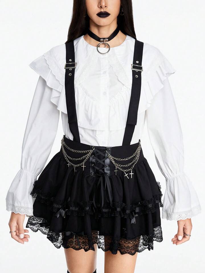 little black dress plus size Dark In Love Womens Gothic Lolita Bleeding Cross Mini Dress