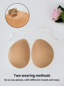 2 Cặp Áo Lót Bandeau Không Dây Cho Nữ, Có Khóa Trước, Thích Hợp Cho Váy Hở Lưng - Màu be - Xem 2