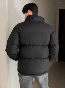 DAZY Winter Men's Letter Print Padded Coat Jacket - Black - View 13