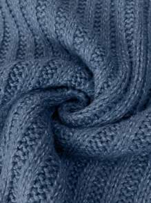 Calvaya Plus Size Women's Solid Color Minimalist Turtleneck Sleeveless Sweater Vest - Blue - View 6