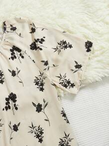 Women Floral All Over Print Loungewear Dress - Multicolor - View 5