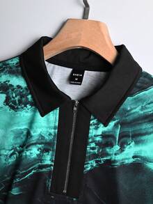 Manfinity Homme Áo thun polo in đá cẩm thạch thông thường dành cho nam, mùa hè - Nhiều màu - Xem 5