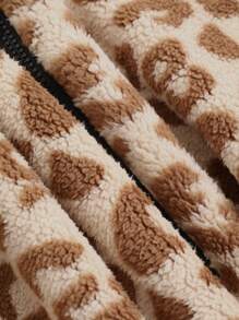 DAZY 女式豹纹基本款休闲长袖卫衣波西米亚风猎豹印花，秋季女装 - 杏色 - 查看 9