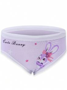 Young Girl Cartoon Print Cute Fashionable Casual Underwear, 7pcs/Set