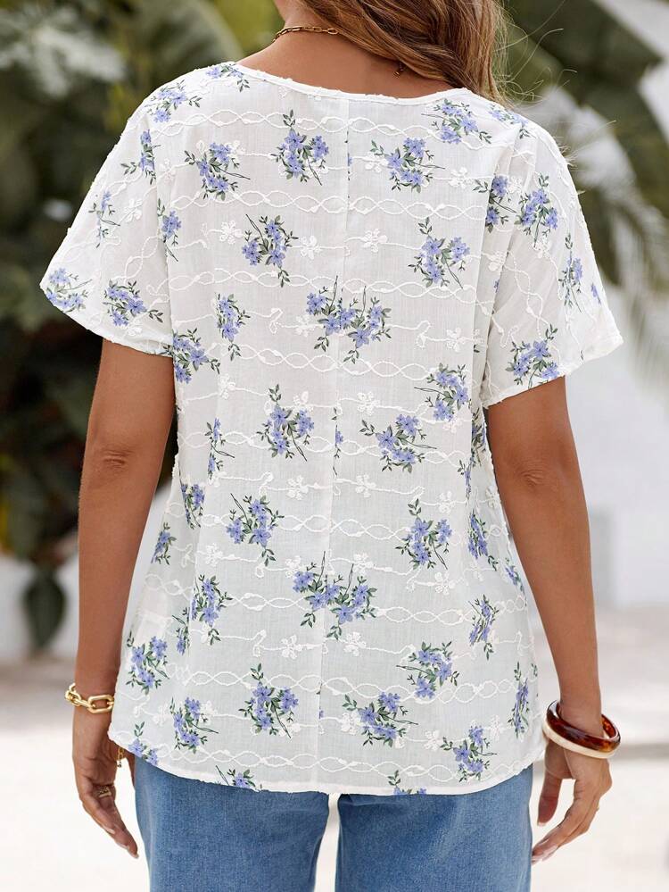 Women Casual Ditsy Floral Shirt, Summer