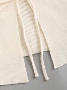 Sweetra Women Plain Simplistic Halter Neck Knitted Top For Everyday Wear - Yellow - View 4