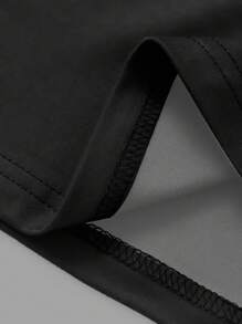 Manfinity Dauomo Men Summer Wolf Graphic Print Crew Neck Casual T-Shirt - Black - View 3