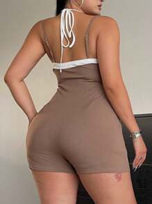 Flirla Plus Size Button Up Casual Summer Jumpsuit With Straps - Multicolor - View 2