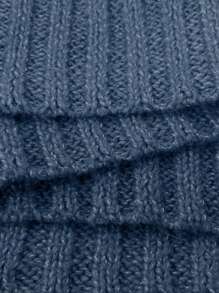 Calvaya Plus Size Women's Solid Color Minimalist Turtleneck Sleeveless Sweater Vest - Blue - View 8