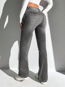 SHEIN Frenchy (Paar) Skinny Jeans mit ausgestelltem Bein und Taschen