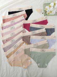 Snug Zone 14pcs/Pack Women's Simple Seamless Thong Panties - Multicolor - View 5