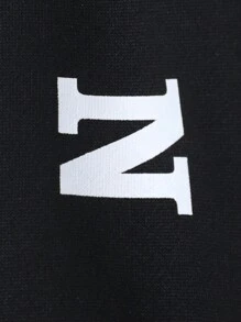 Tween 男童春/秋字母条纹印花棒球夹克和裤子 2 件套运动套装