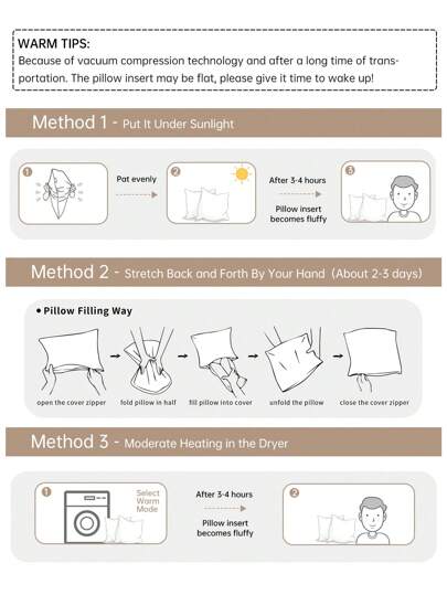 1pc Bedding Throw Kussen Insert, Ho hold ative Pillow, Breathable, Com table, Fluffy Cushion, Pressure Relax Bedroom, Couch, Guest Room, Dormitory, All Size Bed Twin, Full, King, Queen view 4