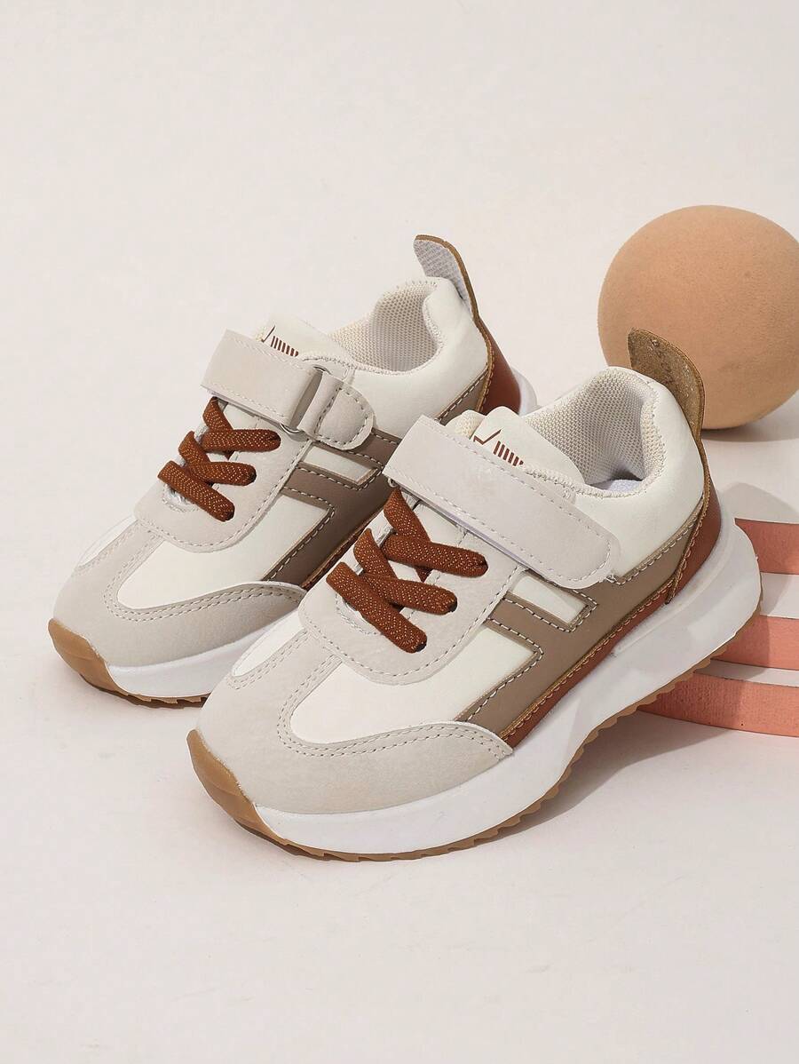 1-3 Years Old Infant Soft Sole Athletic Shoes, Unisex Casual White Sneakers - Khaki - View 1