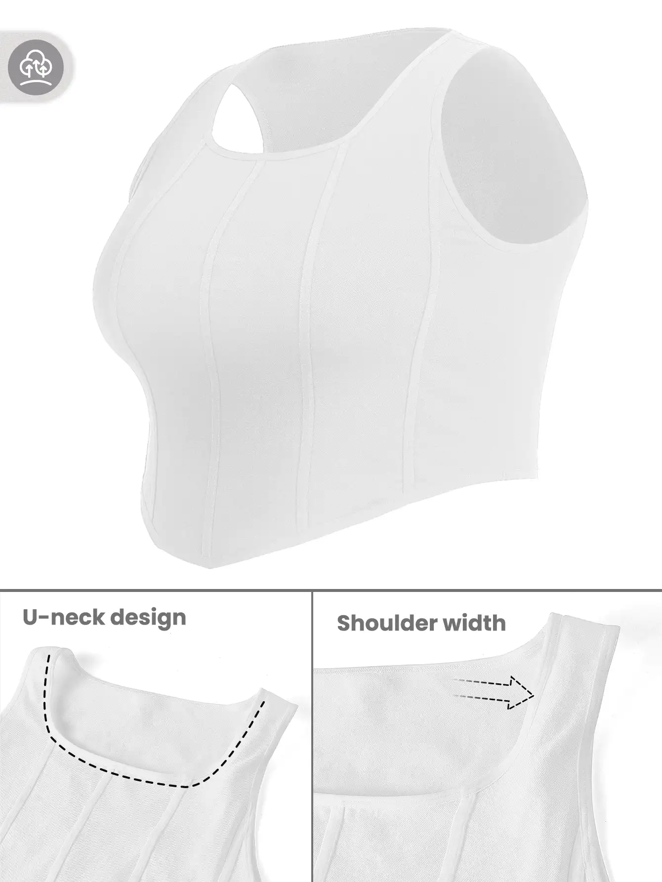 SHEIN Velisys 2 件套加大码纯色运动短款背心 - 彩色 - 查看 2