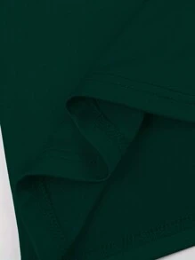 INAWLY Solva Damen Sommer Lässig Einfarbiges Slim Fit T-Shirt - Dunkelgrün - Übersicht 7