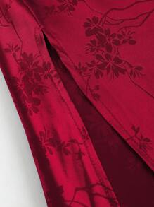 Sweetra Solid Color Simple Style Women's Daily Wear Cami Dress Burgundy Maxi Satin Women Outfit - Burgundy - View 4