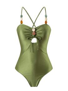 Swim Oasis 女士假日时尚连体泳衣和吊带比基尼裙套装，2 件夏季