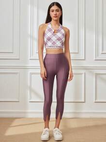 Lifespree Women's Solid Color Minimalist Casual Sports Pants