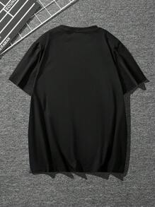 Manfinity Homme Men King Print Crew Neck Short Sleeve T-Shirt, Casual Summer Top, For Friends