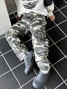 Quần jean denim sờn in hình camo thời trang cho bé trai - Nhiều màu - Xem 5