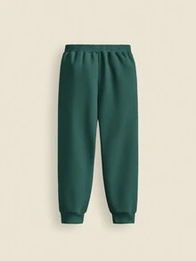 THE HAPPY LOOK 2 szt. dziecięcych bluz z nadrukiem w gwiazdki, dzianinowy sweter z okrągłym dekoltem i długim rękawem, odpowiedni do uprawiania sportów na świeżym powietrzu, jesień/zima - Zielony - Zobacz 3