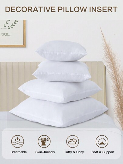 1pc Bedding Throw Kussen Insert, Ho hold ative Pillow, Breathable, Com table, Fluffy Cushion, Pressure Relax Bedroom, Couch, Guest Room, Dormitory, All Size Bed Twin, Full, King, Queen view 5