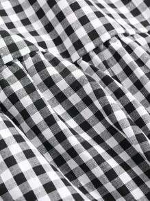 Dazy Designer Women's High Waisted Plaid Textured Skirt With Layered Ruffle Hem