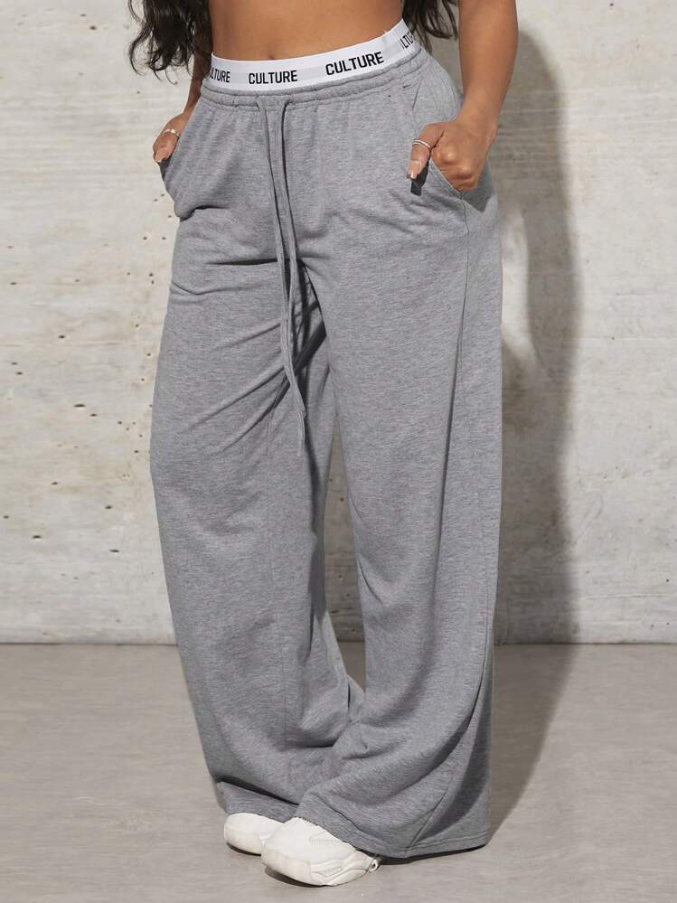 SHEIN SXY 女性用グレー スウェットパンツ くたっとした感じ お腹周り