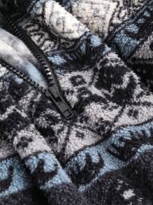 DAZY Sudadera con cuello alto con estampado geométrico, informal para otoño/invierno