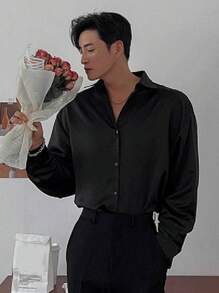 DAZY Men's Solid Color Long Sleeve Casual Shirt For Autumn
