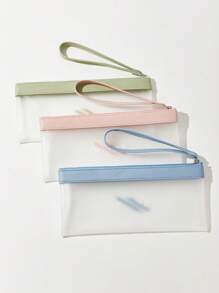 SHEIN 1pc Random Color Clear Pencil Bag