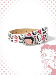 Betty Boop | ROMWE Cute Rhinestone Detail Cartoon Figure Graphic Waist Belt - Multicolor - View 1