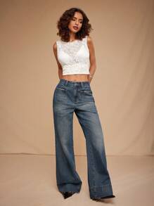 Forever 21 Herbst & Winter Damen Hellgelb Casual Ausgehen Top