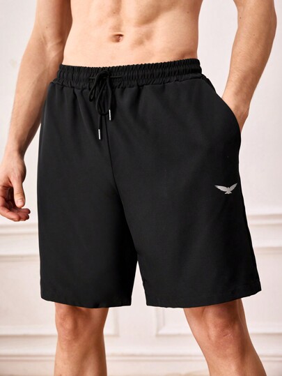 Pantaloncini da uomo con stampa di uccelli e vita con coulisse