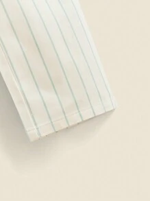 THE HAPPY LOOK Pantalones largos casuales, rectos y relajados con estampado a rayas, tela tejida, aptos para niñas adolescentes en primavera, verano, otoño e invierno - Beis - Ver 4